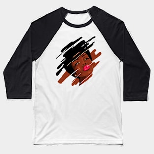 Beautiful Melanin, Afro African Woman with a brushstroke Baseball T-Shirt